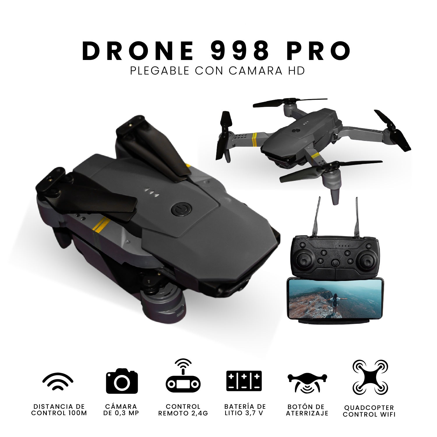 Drone Juguete Para Principiantes Aprendizaje Con Camara Acrobacias