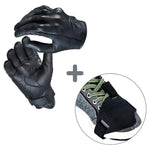 Combo Guantes Para Moto Icon Persuit Liso + Protector Para Zapato Moto