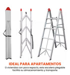 Escalera Plegable Tijera No Ocupa Espacio Practica Aluminio Resiste 150Kg 8 Peldanos