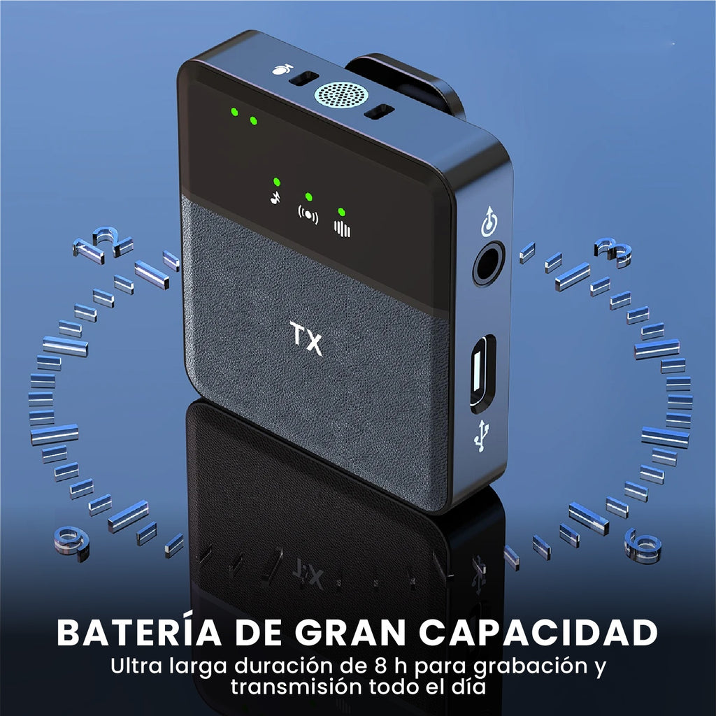 Microfono De Solapa Profesional Inalambrico Audio Claro Reduccion De Ruido Compatible Android Y Ios