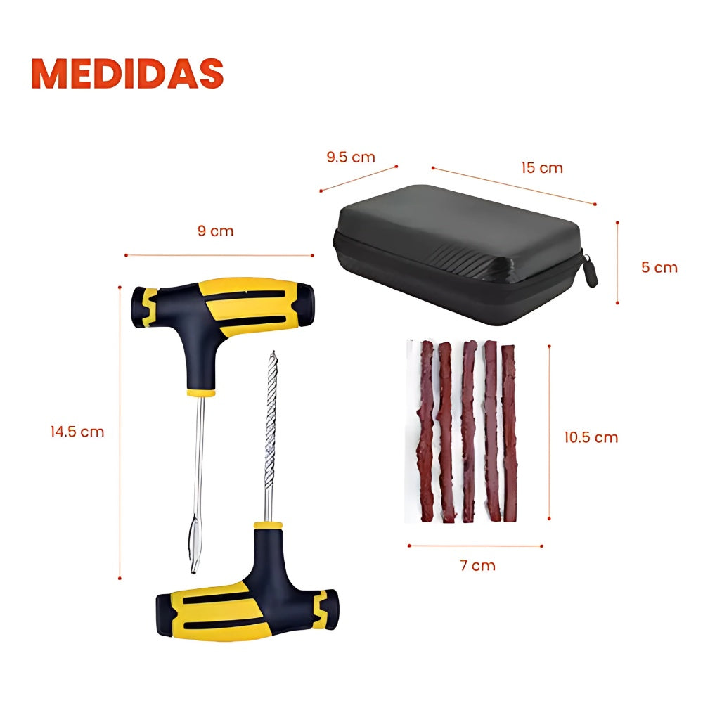 Combo Cargador Iniciador De Bateria 12V + Kit De Despinche Llantas Carro Moto
