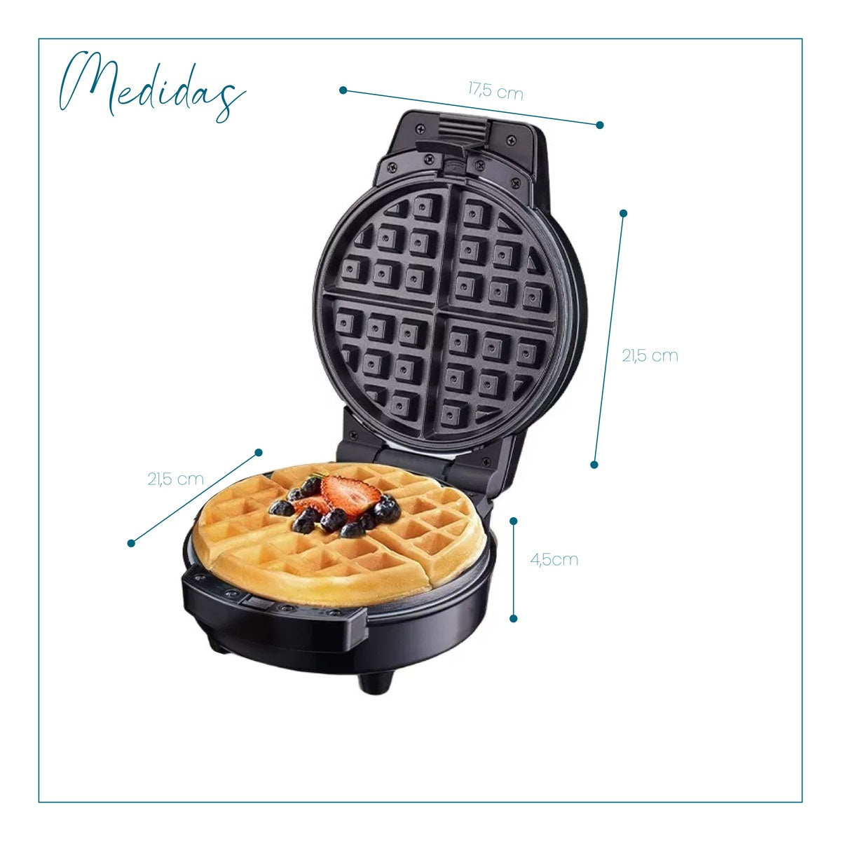 Maquina De Donas Waflera Figuras 3 En 1 Snak Maker 600W