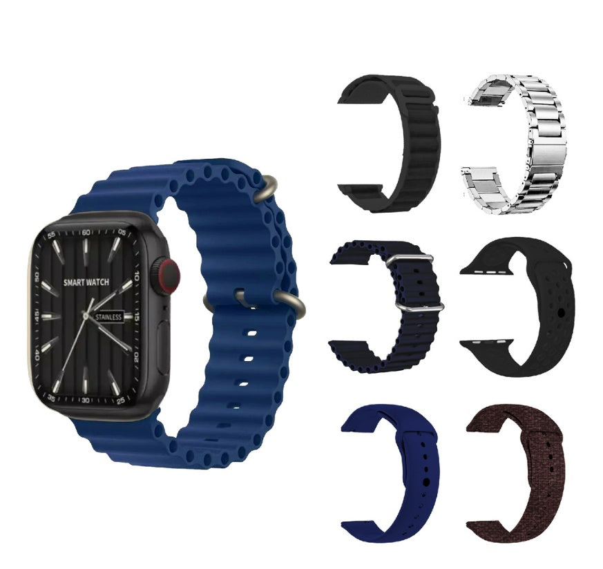Reloj Smartwatch V11 Classic Suit Sport 7 Pulsos Oscuros Con Audifonos Innovo Tech