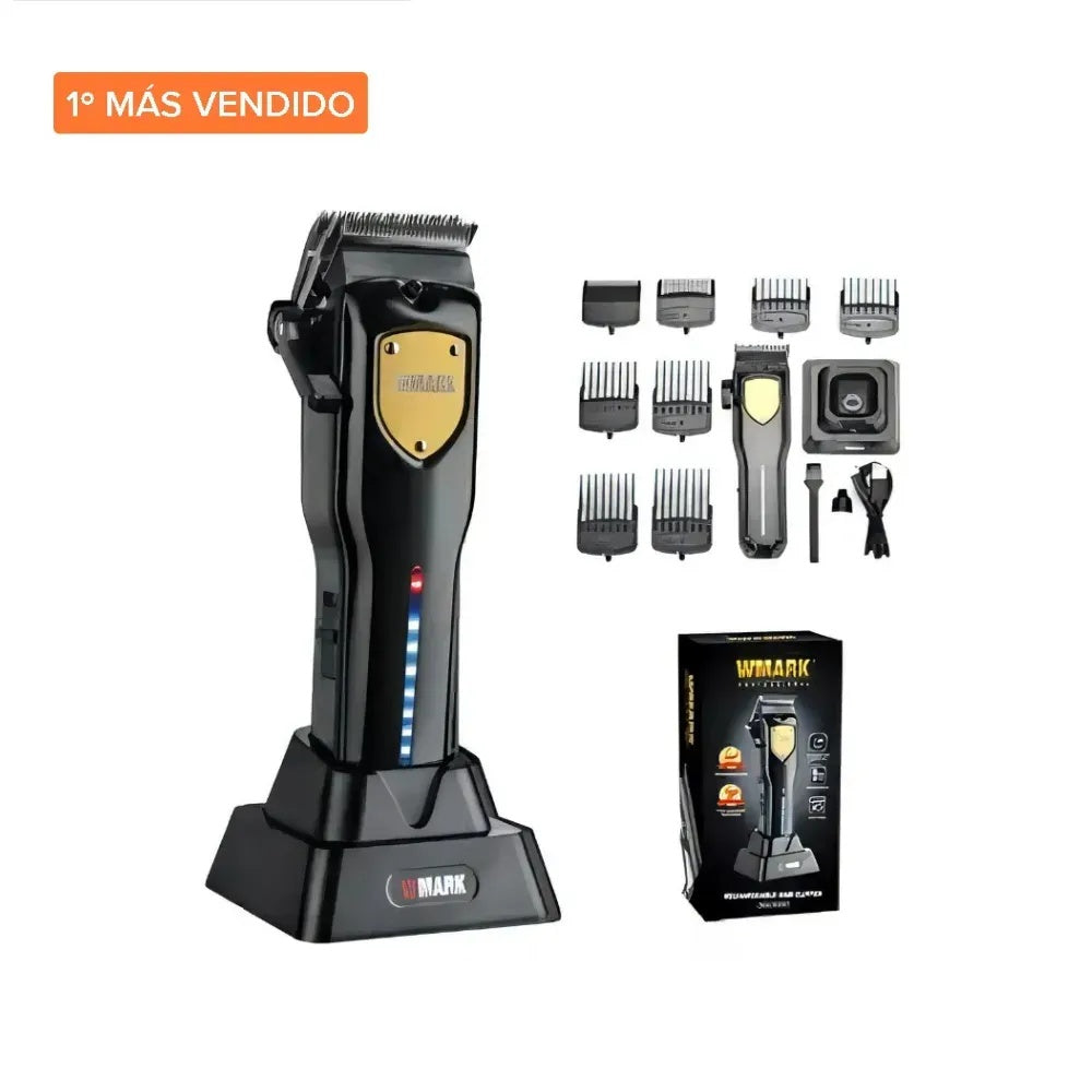 Maquina Peluquera Wmark Pro Original Con Guias Base De Carga