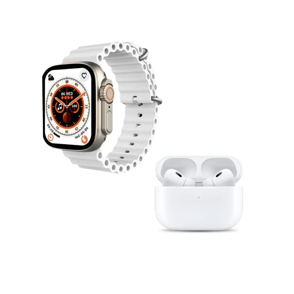 Combo Smartwatch T8 Ultra Plus + Audifonos Airpods Pro (Segunda Generacion) Full Calidad 1.1