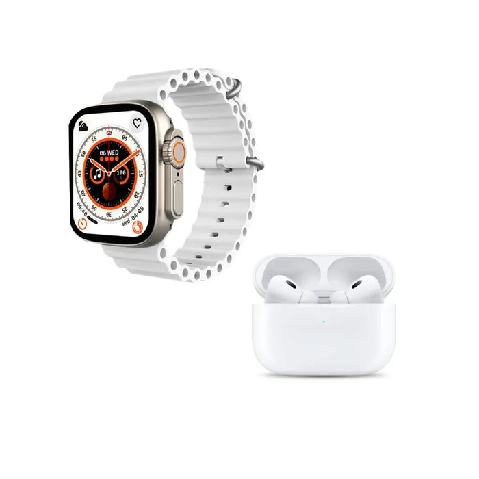 Combo Smartwatch T8 Ultra Plus + Audifonos Airpods Pro (Segunda Generacion) Full Calidad 1.1