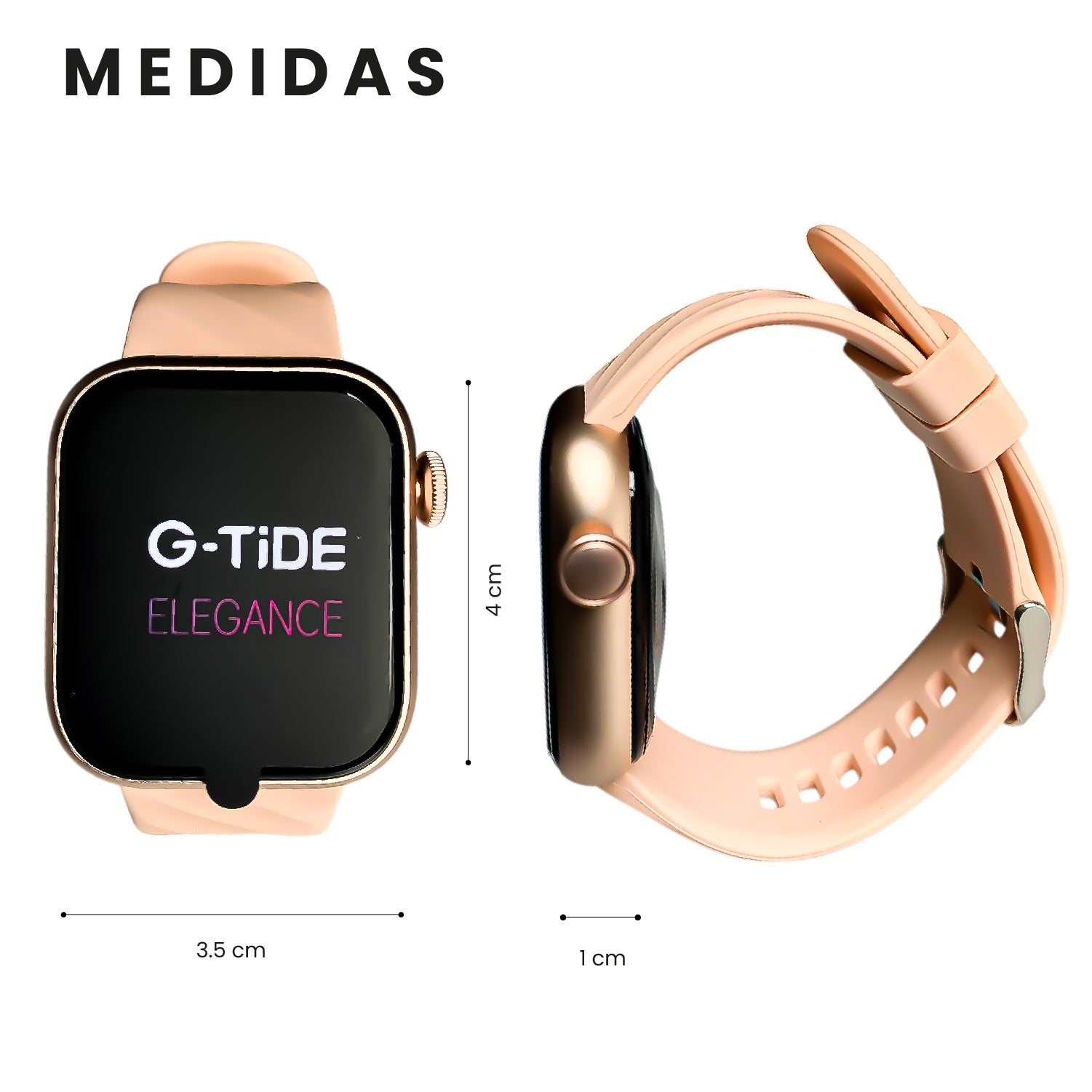 Smartwatch G-Tide Amoled Elegante Resistente Al Agua 100 Modos Deportivos Contesta Llamadas Rosado