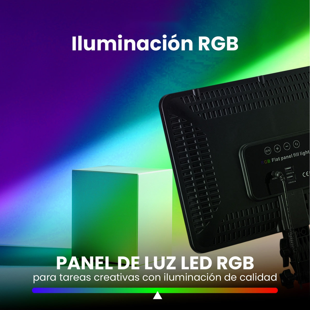 Panel De Luz Profesional Fotografia Con Tripode Ajustable Control Remoto 36 X 25 Cm
