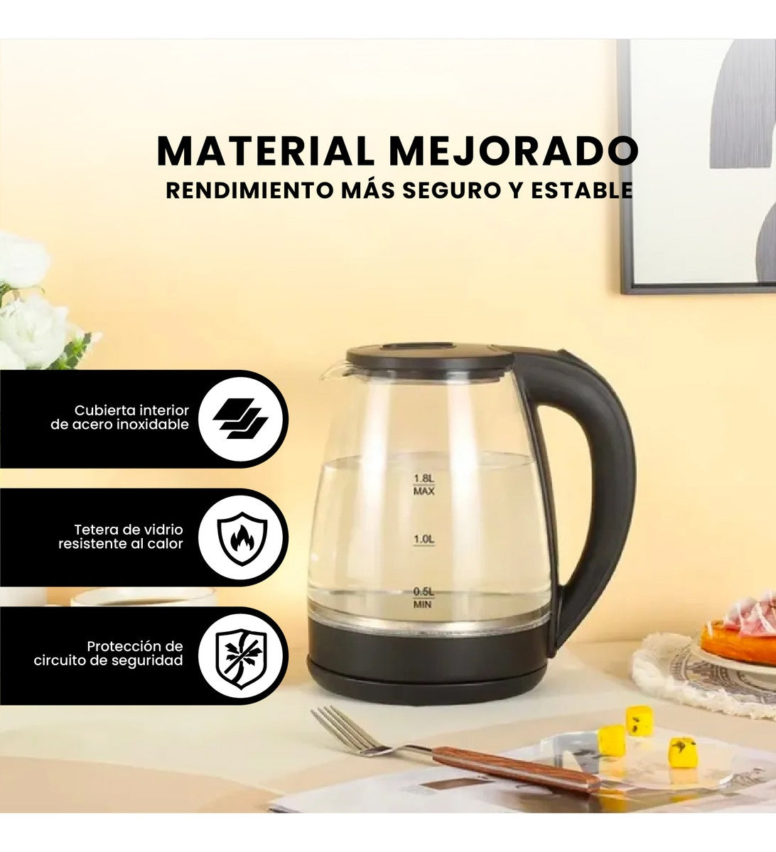 Jarra Electrica Nobelso Innovo Hogar Tetera 1.8L