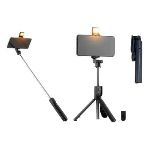 Monopod Baston Con Tripode Y Flash Selfie Funcional