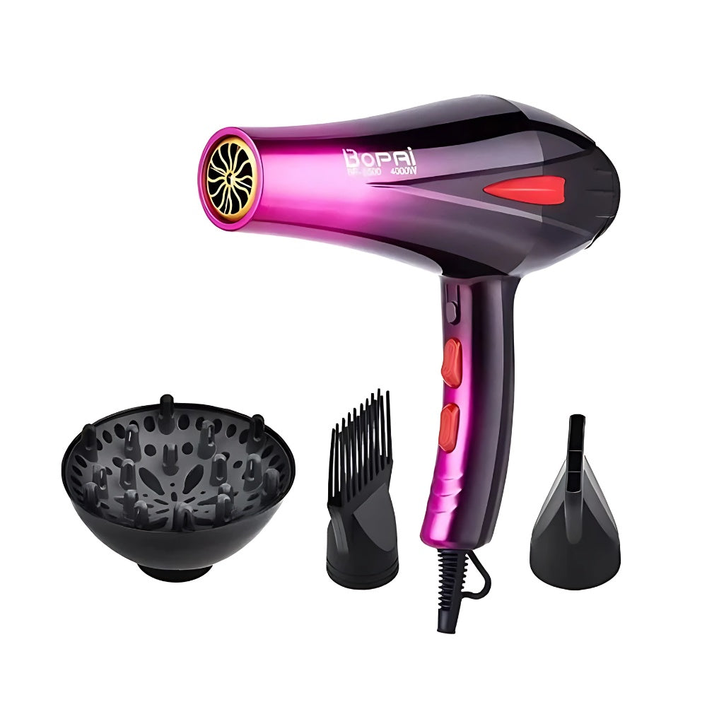 Combo Secador Bopai 4000W + Plancha Tradicional + Pinza Sirena + Obsequio Toalla
