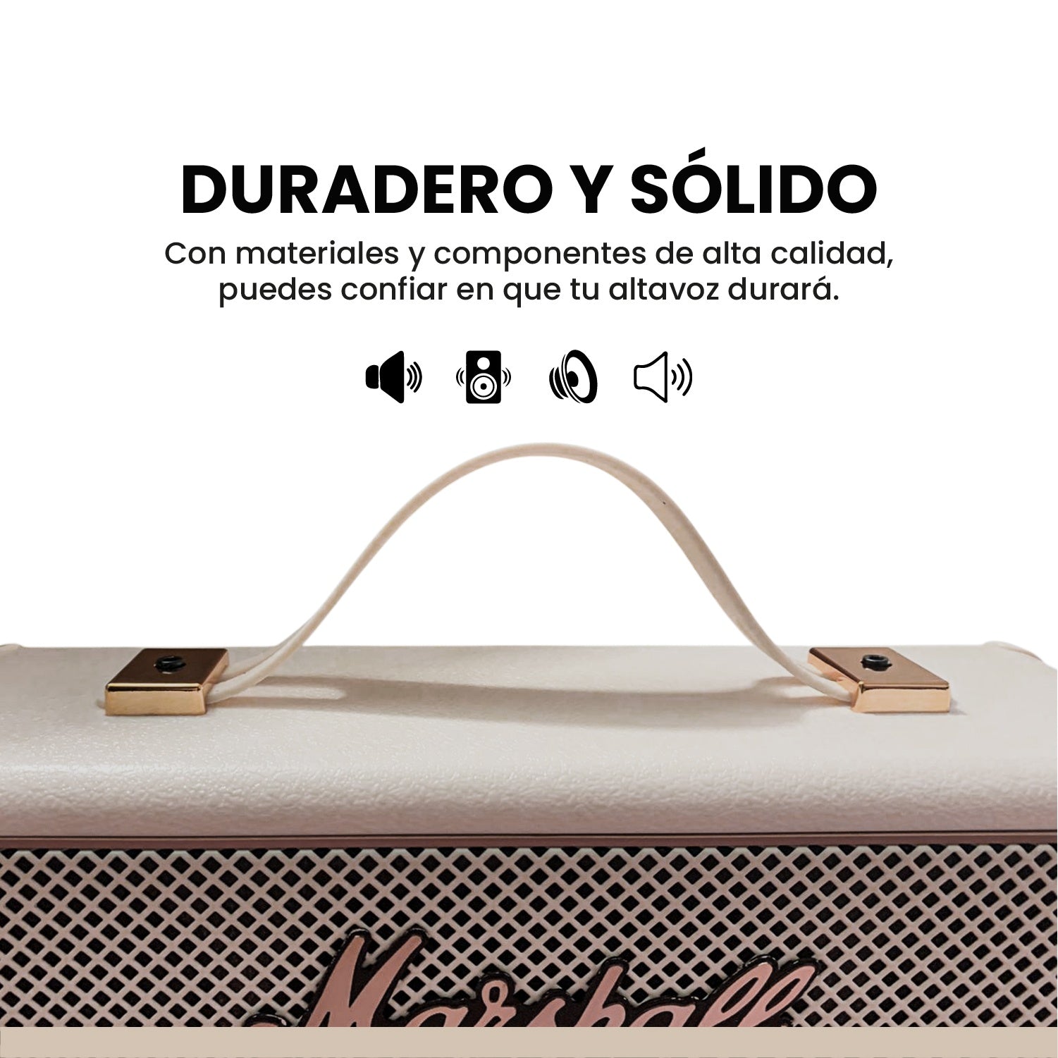 Parlante Bluetooth Sonido Potente Usb Mp3 Fm Marshall Clasic Beige Replica 1.1