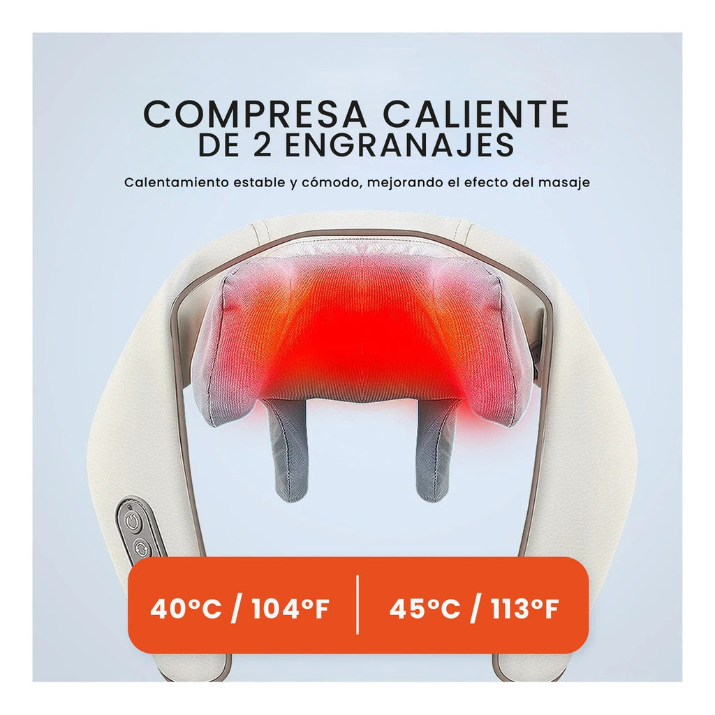 Masajeador De Cuello Antiestres Recargable Alto Confort Con Calefaccion Para Cuello Espalda