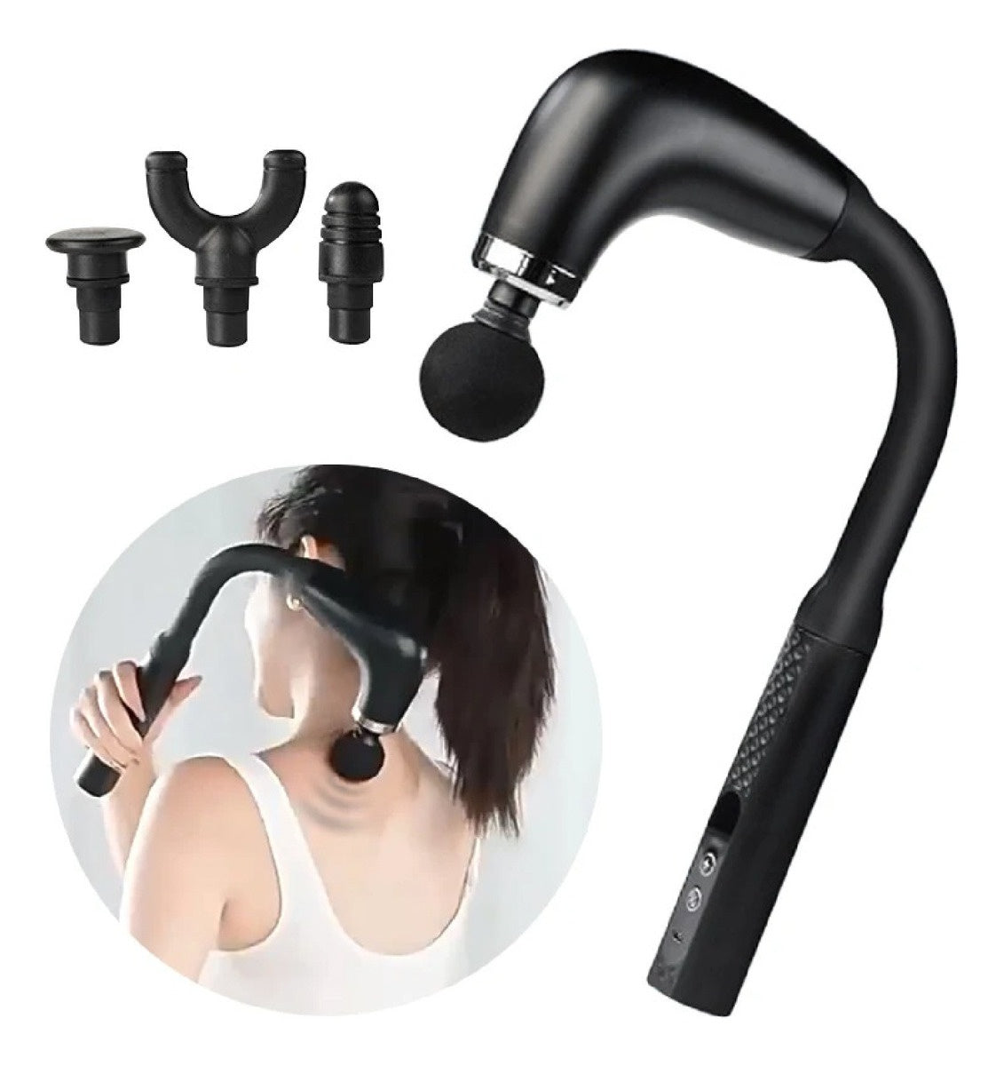 Masajeador De Espalda Recargable Con Percusion Alivio Profundo Sin Ayuda