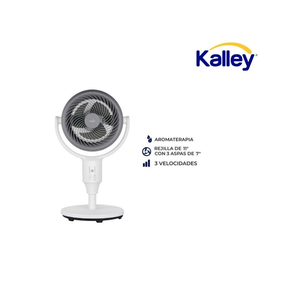 Ventilador Kalley Aromaterapia 11" 3 Velocidades Vertical Horizontal Control Remoto