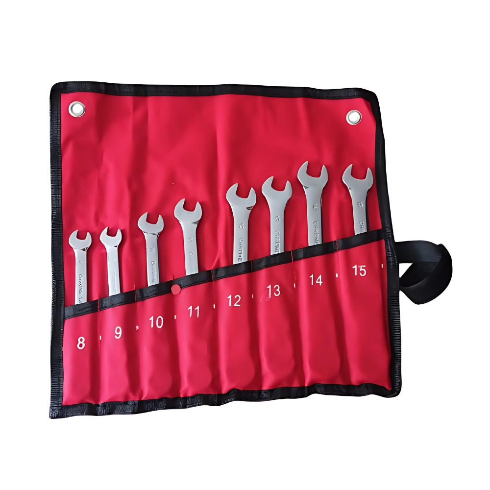 Juego Set Llaves Mixtas Chrome Vanadium 8 Piezas Rache Estuche