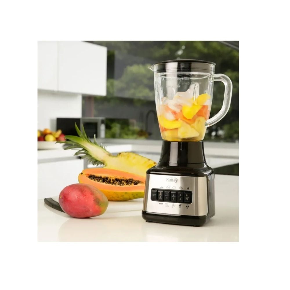 Licuadora Kalley Vaso Vidrio 1.25L 8 Velocidades Potente Cocina Hogar