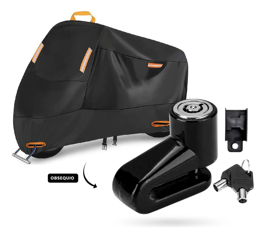 Funda Impermeable Para Moto Con Candado De Disco Antirrobo Protector Exterior Resistente