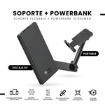 Power Bank 10000Mah + Soporte Celular Plegable Carga Rapida Led Usb-C