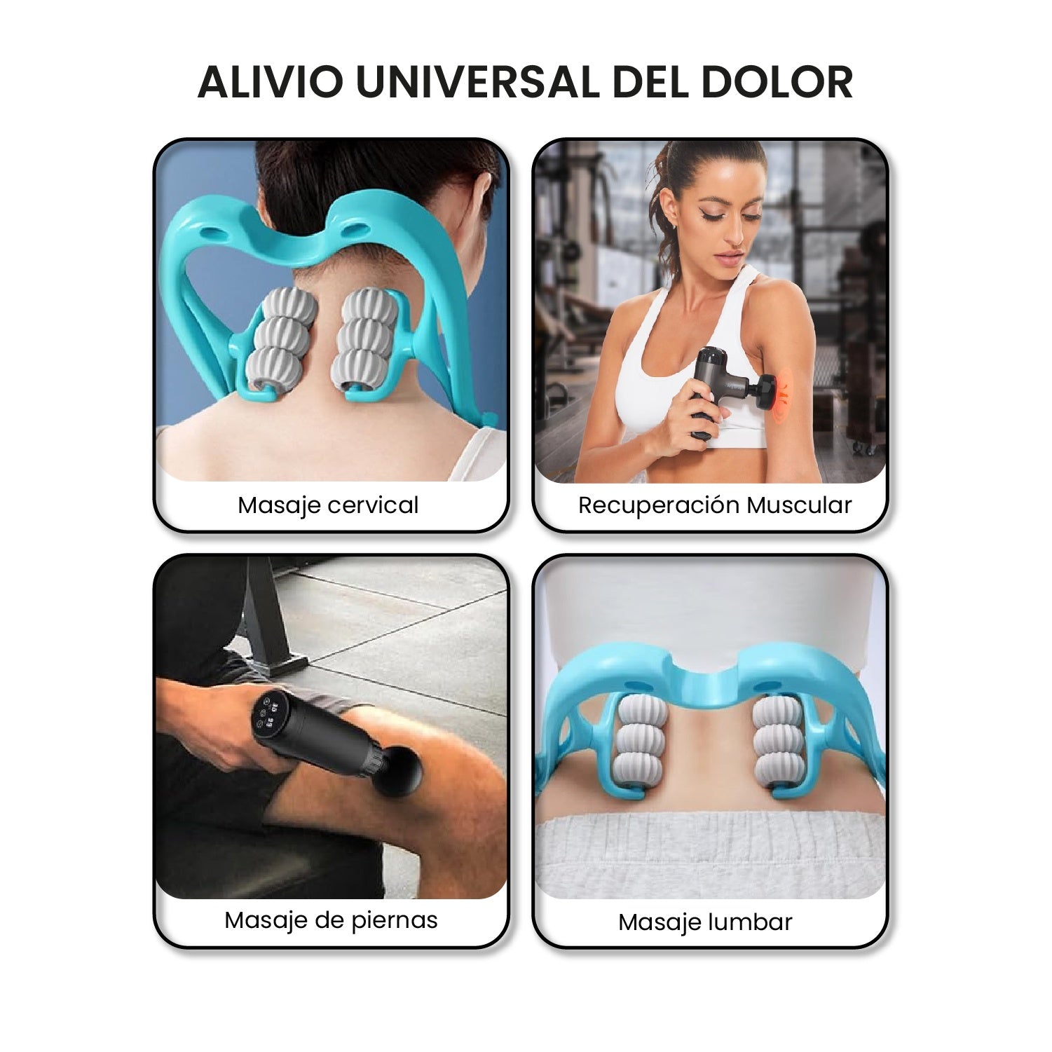 Pistola Masajeadora Recargable Relajante Anti Estres Con Masajeador Manual