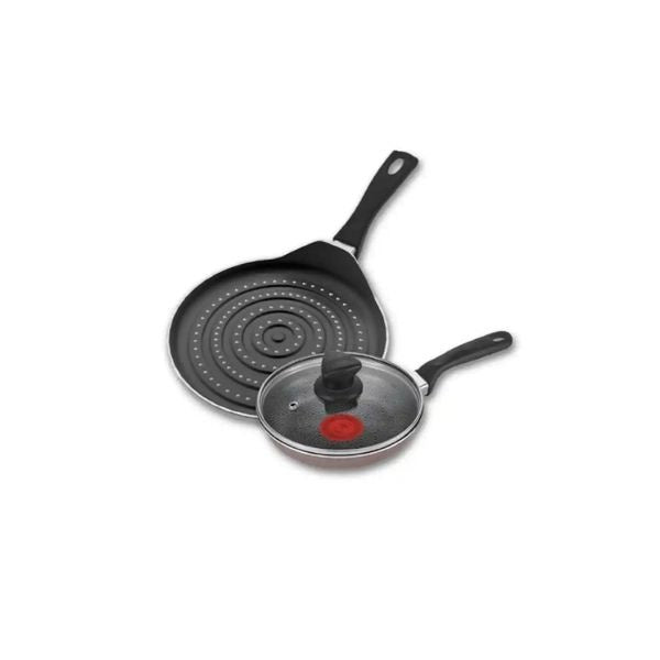 Set Sartenes Imusa Antiadherentes Con Tapa Vidrio + Disco Difusor 2 Piezas