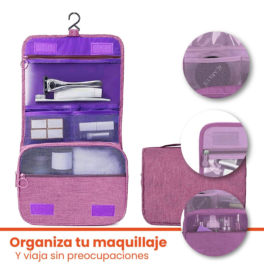 Organizador De Maquillaje Para Equipaje Accesorios De Belleza Morada Innovo Home