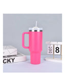 Termo Vaso Conserva Temperatura 1.200Ml Acero Inoxidable Con Pitillo Fucsia
