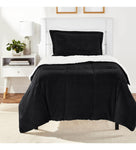 Edredon Cama Sencilla Reversible Ovejero Suave Negro Doble Fas