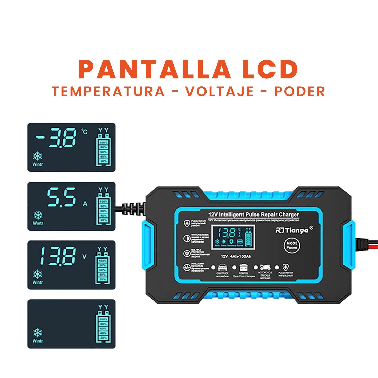 Combo Cargador Iniciador De Bateria 12V + Kit De Despinche Llantas Carro Moto