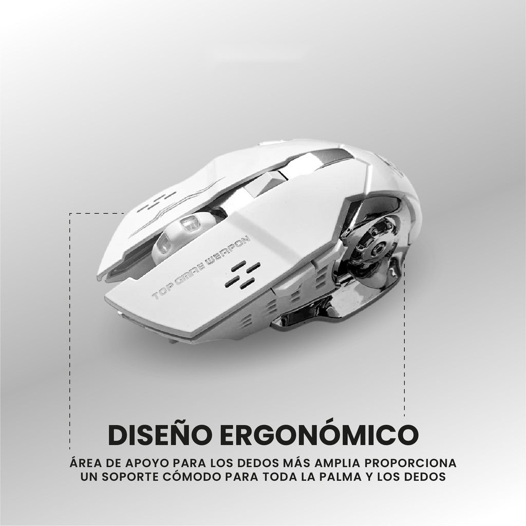 Mouse Gamer Inalambrico 6 Botones 2 En 1 Bluetooth Receptor Usb Con Luces Rgb