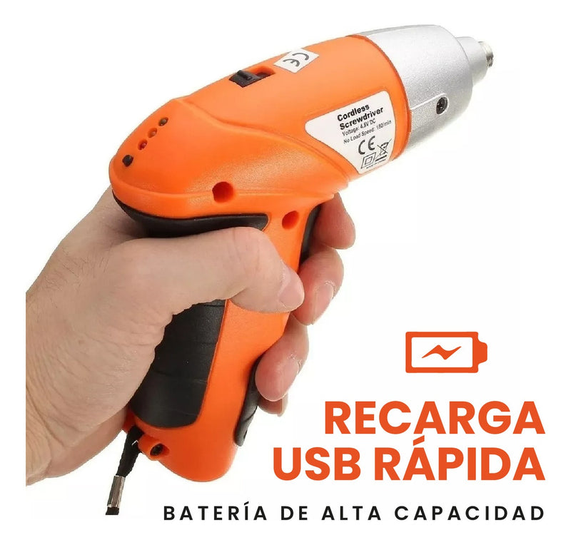 Atornillador Recargable 45 Piezas Con Estuche