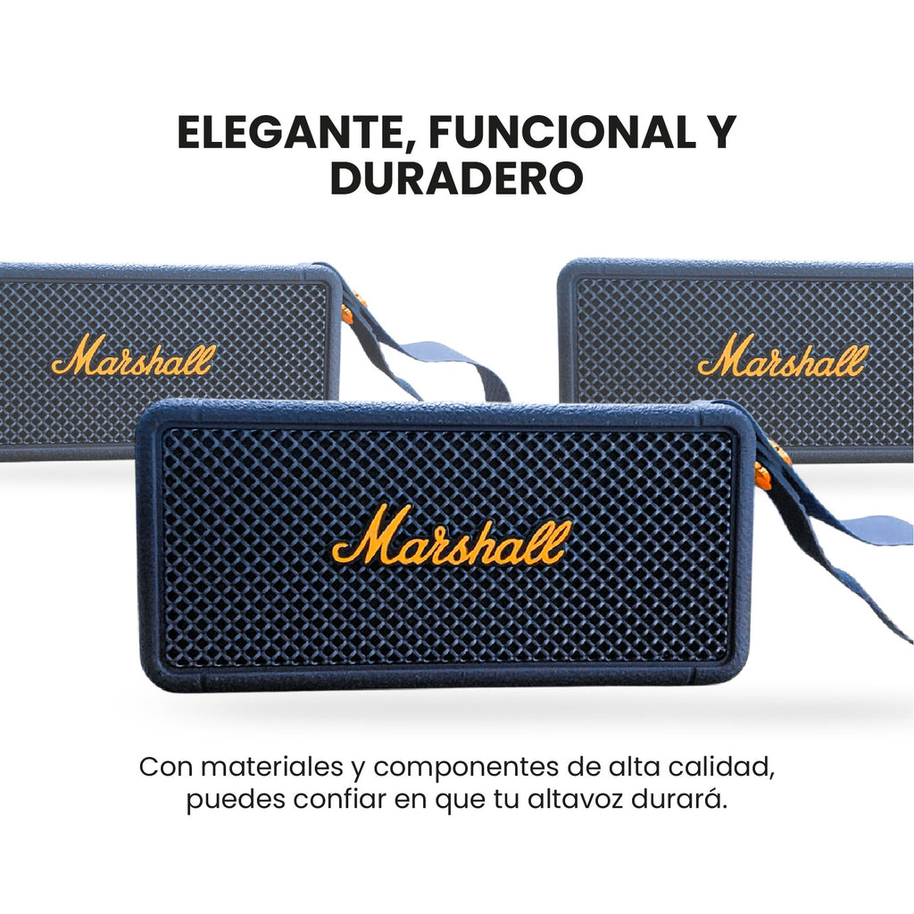Parlante Bluetooth Sonido Potente Usb Mp3 Fm Marshall Azul Replica 1.1