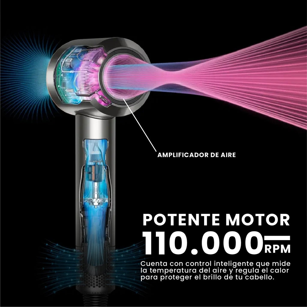 Secador Dys Pro Para Cabello Con Accesorios Boquillas Innovo