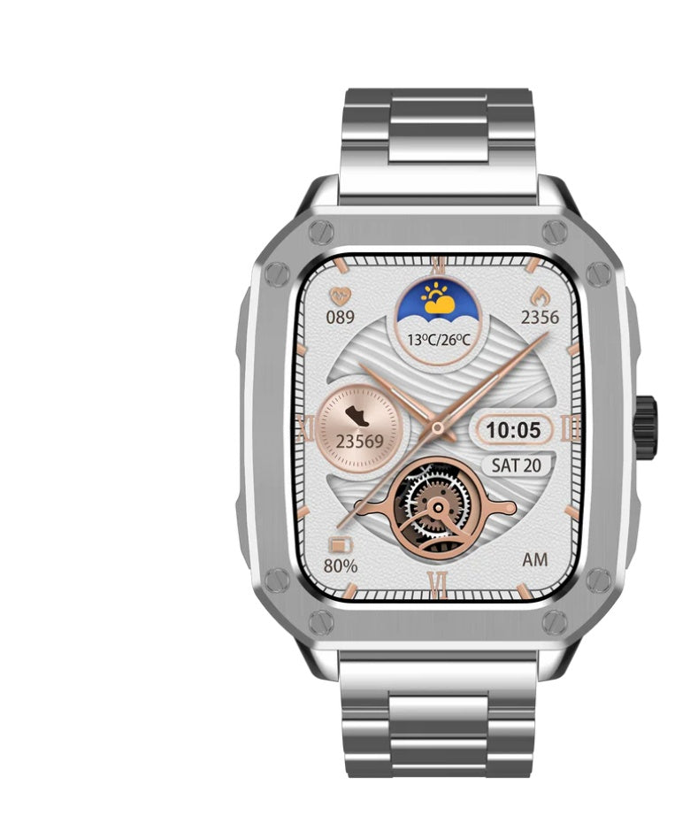 Reloj Inteligente Tw22 Doble Bisel Pulso Plateado Notificaciones Mobulaa Premium Innovo Tech