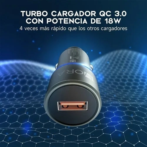 Cargador De Auto Carga Rapida Usb 1Hora Original