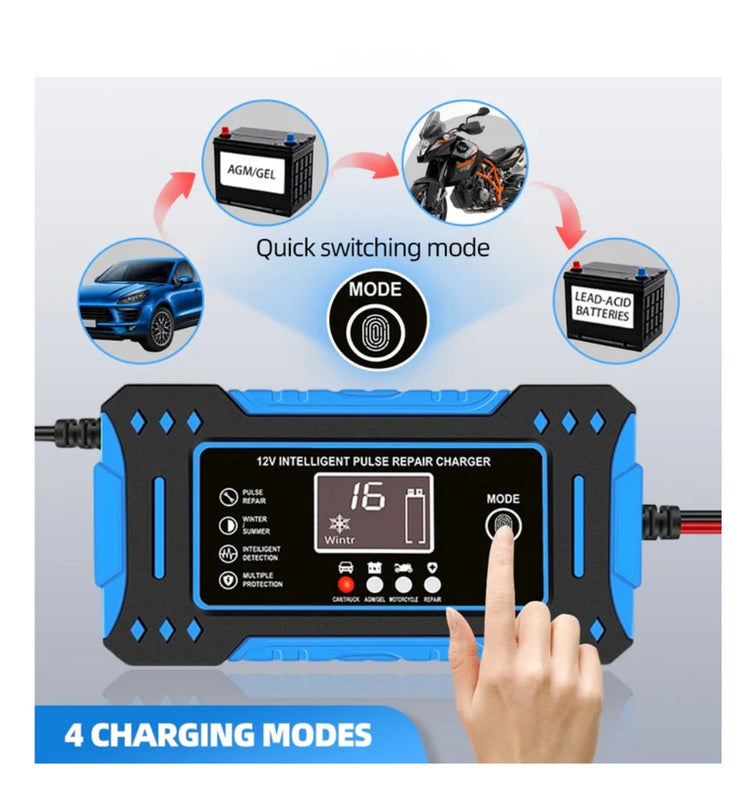 Cargador Iniciador De Bateria Inteligente Para Carros Motos Automoviles 12V