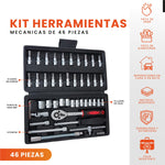 Juego De Copas Rache Puntas Extensor Estuche 46 Piezas