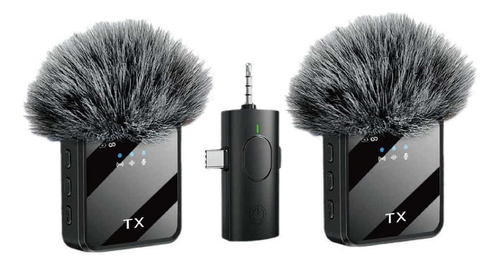 Microfono Solapa Doble Inalambrico Profesional Tipo C Ip Jack Reduccion De Ruido Y 20M