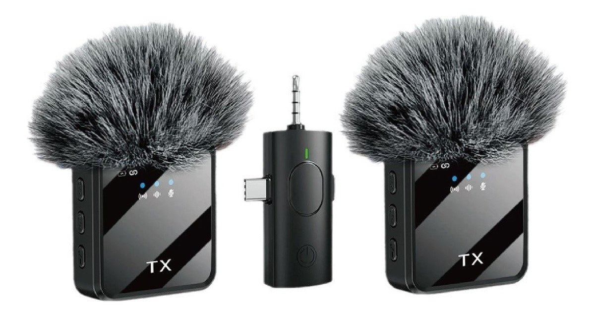 Microfono Solapa Doble Inalambrico Profesional Tipo C Ip Jack Reduccion De Ruido Y 20M