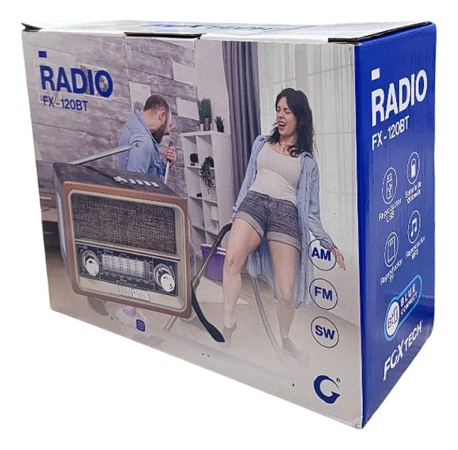 Radio Parlante Bluetooth Am/Fm/Usb/Mp3 Retro Vintage