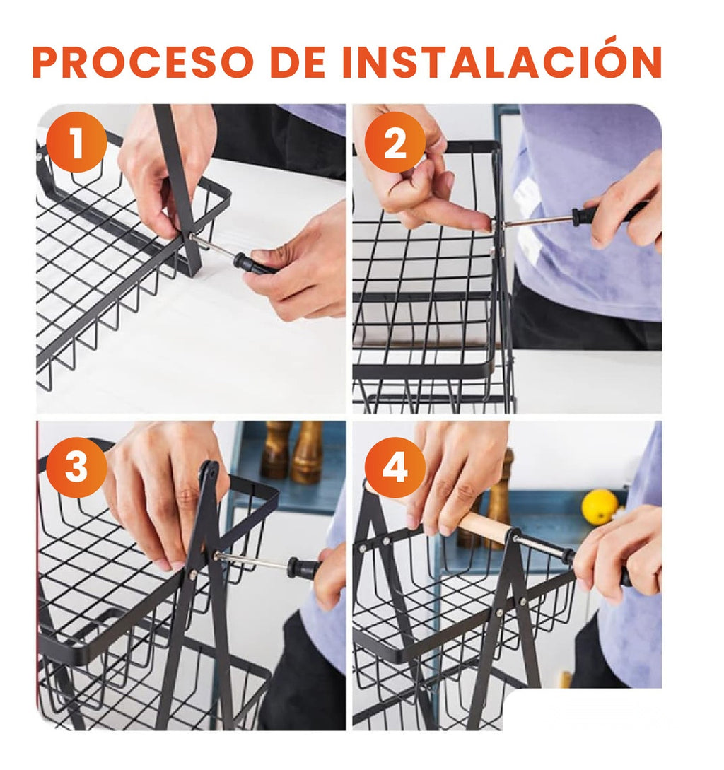 Organizador De Frutas Verduras Alimentos Frutero 2 Niveles Innovo Home