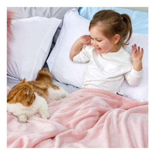 Cobija Termica 180X240 Cm Suave Terciopelo Rosado