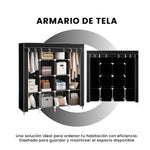 Closet Organizador De Ropa Plegable 4 Puertas 12 Espacios Tela Negro