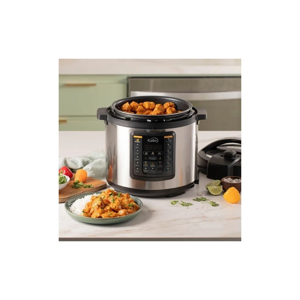 Olla A Presion Electrica Kalley 5.5L Multifuncional Acero Inoxidable