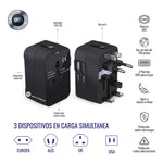 Adaptador Universal Europeo Viajero Carga Rapida Todo En 1