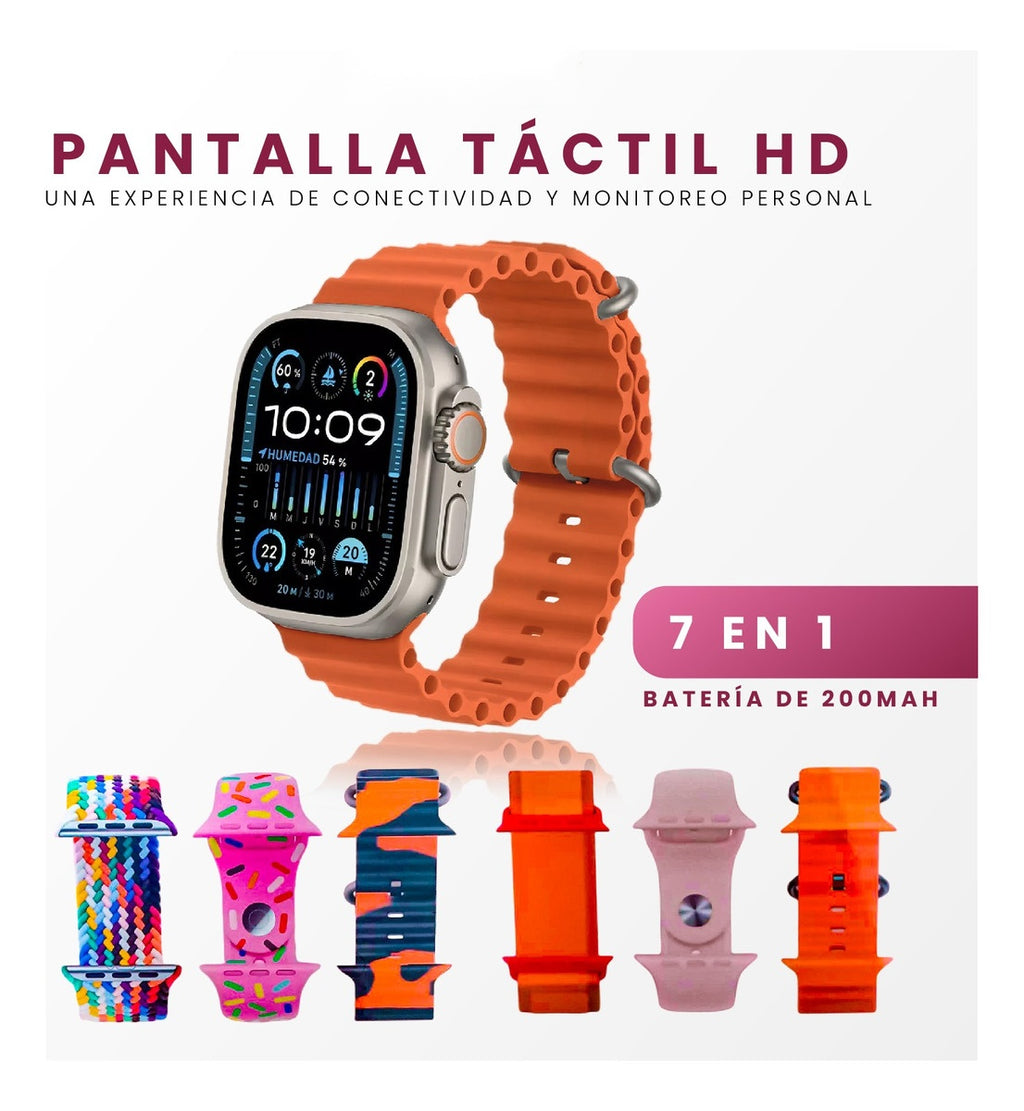 Smart Watch Suit Gift K12 Rosa Con Audifonos 7 Pulsos Plus