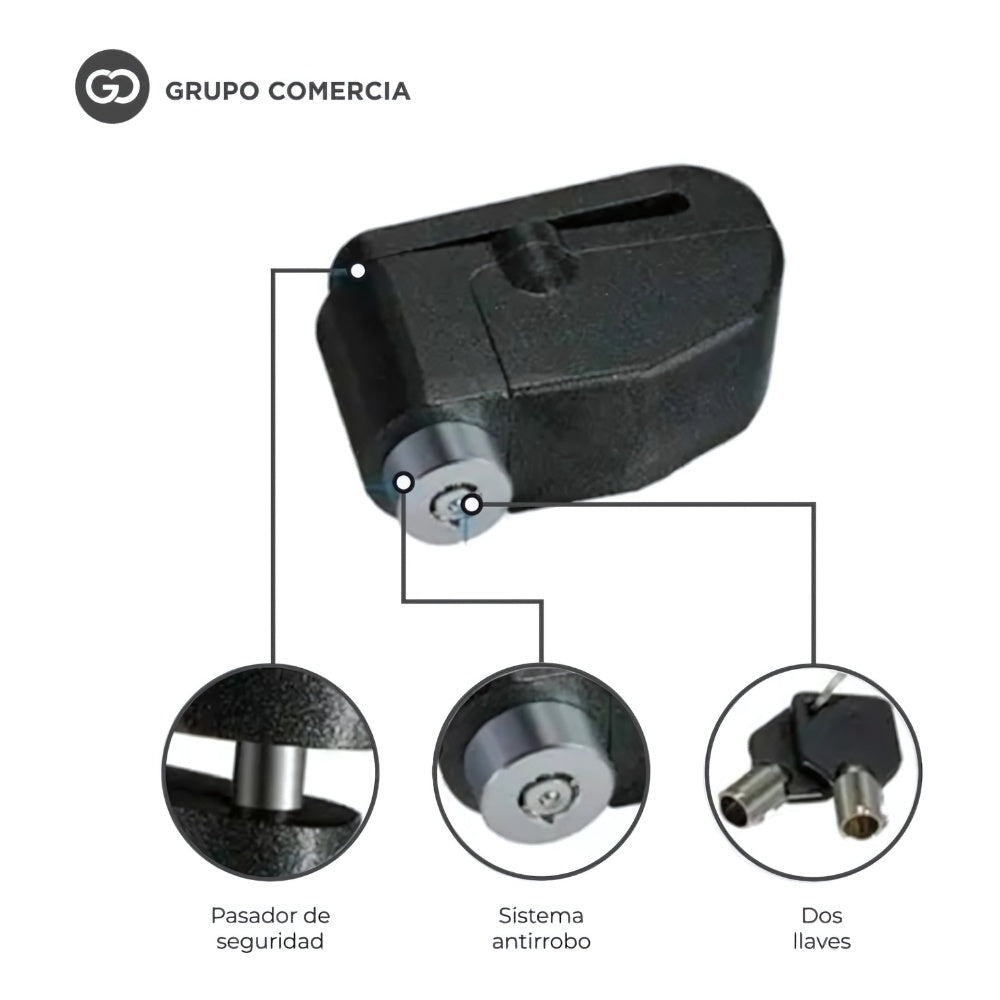 Combo Candado De Disco + Compresor De Aire Portatil Para Neumaticos Inalambrico