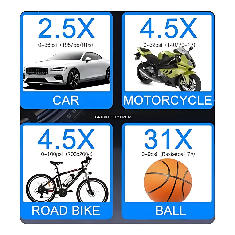 Combo Candado De Disco + Compresor De Aire Portatil Para Neumaticos Inalambrico