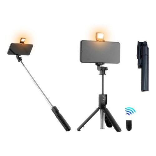Monopod Baston Con Tripode Y Flash Selfie Funcional