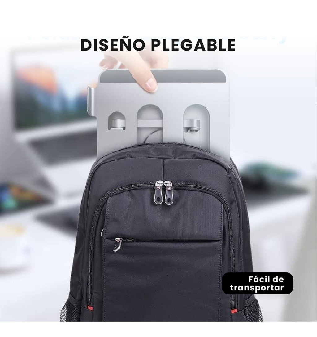 Soporte Giratorio 360Deg Portatil Laptop Tablet Aluminio Altura Ajustable Ergonomico Y Plegable